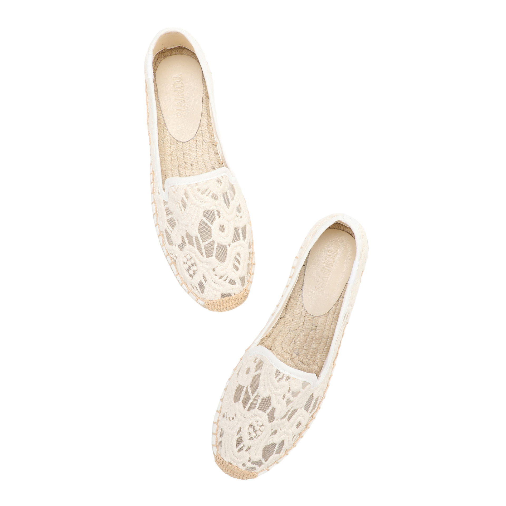 Espadrille Slip On - Espadrilles de Renda Femininas, Sapatilhas Elegantes