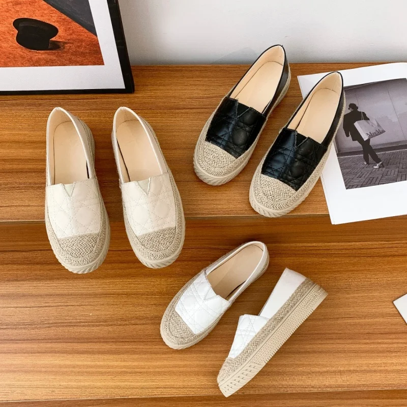 Espadrille Slip On - 2025 novos sapatos femininos alpercatas branco