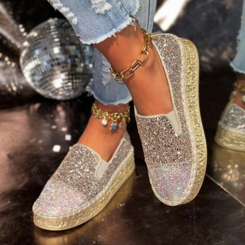 Sapatos plataforma com glitter - Espadrille Slip On avaliação e preço