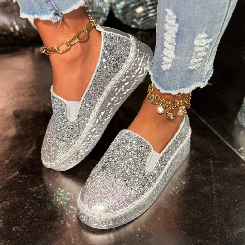 Sapatos plataforma com glitter - Espadrille Slip On avaliação e preço