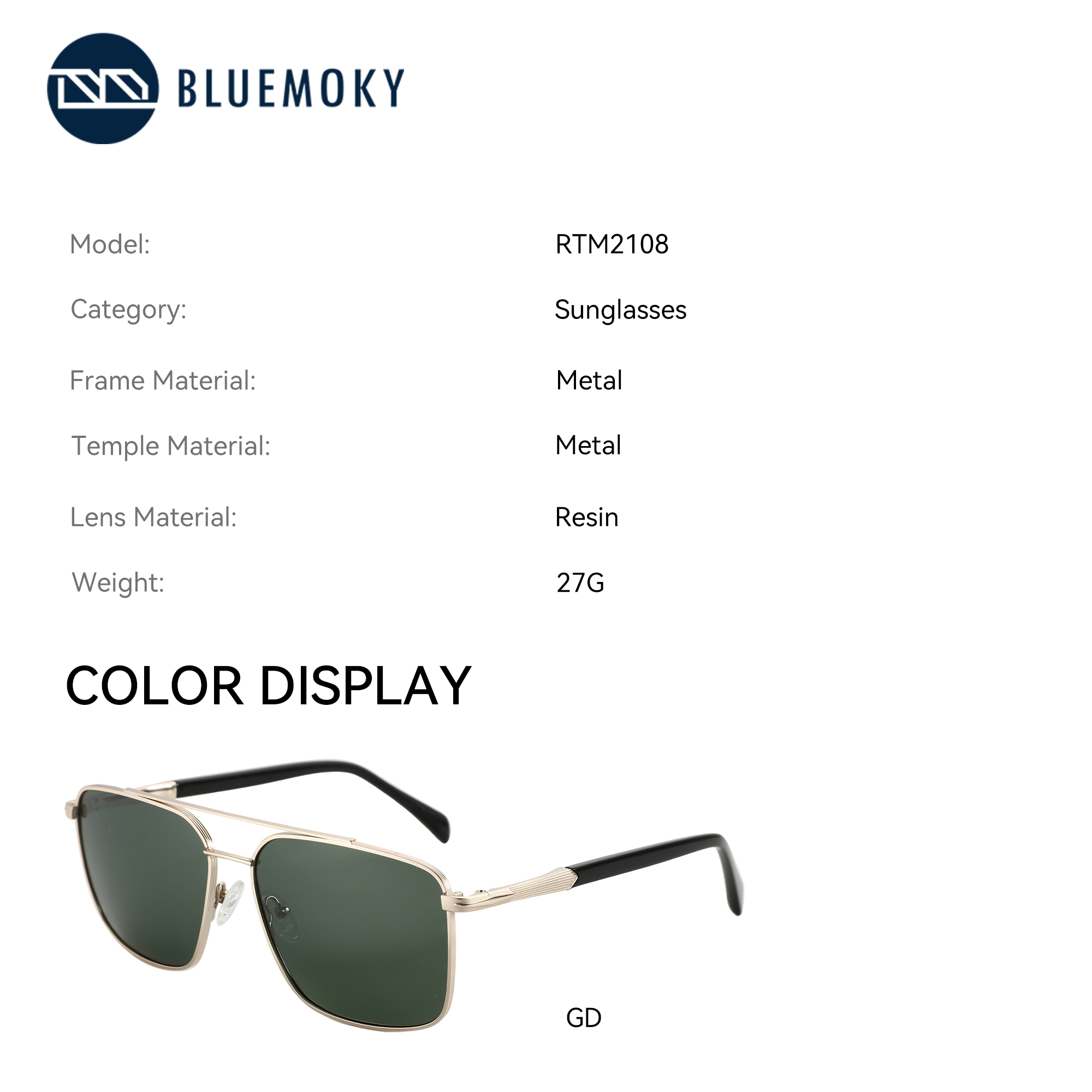 Bluemoky l tamanho moda metal  - Sunglasses Aviator Polarized avaliação e preço