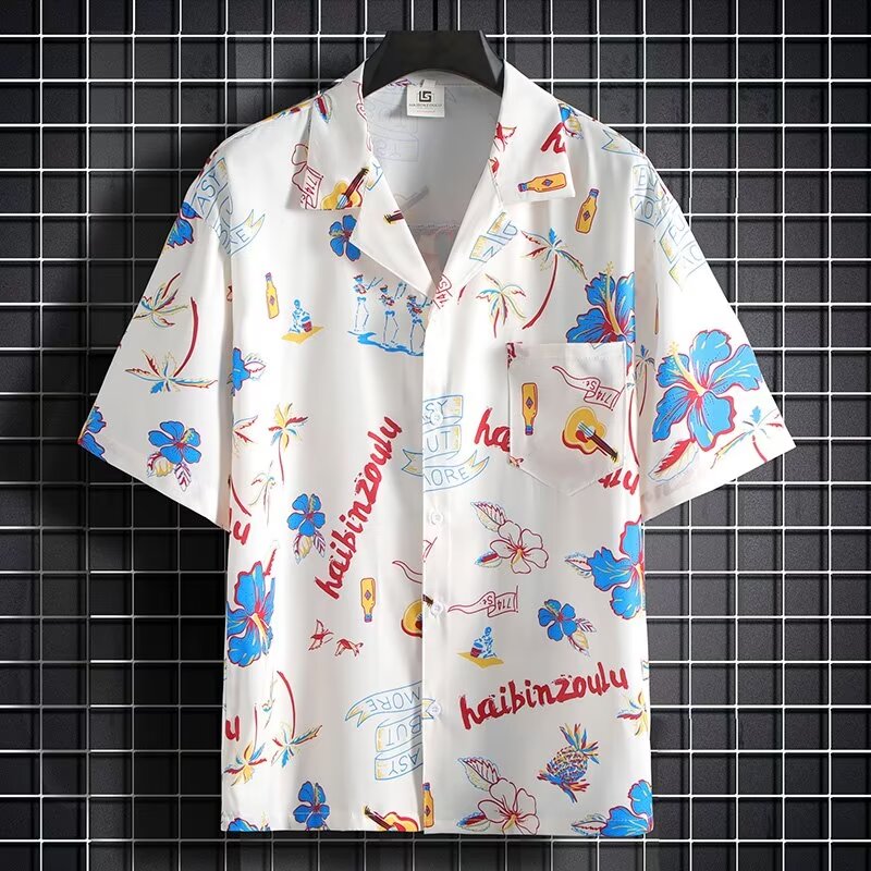 Conjunto de camisa de praia e  - Resort Shirt Floral avaliação e preço